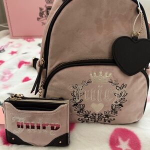 Juicy couture backpack and wallet